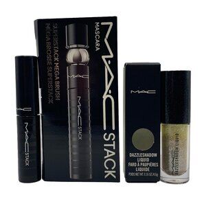 MAC Dazzleshadow Liquid Eyeshadow Not Afraid to Sparkle  & MAC Stack Mascara Blk